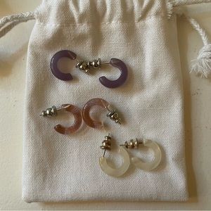 Small Acetate Huggie Hoop Earrings
